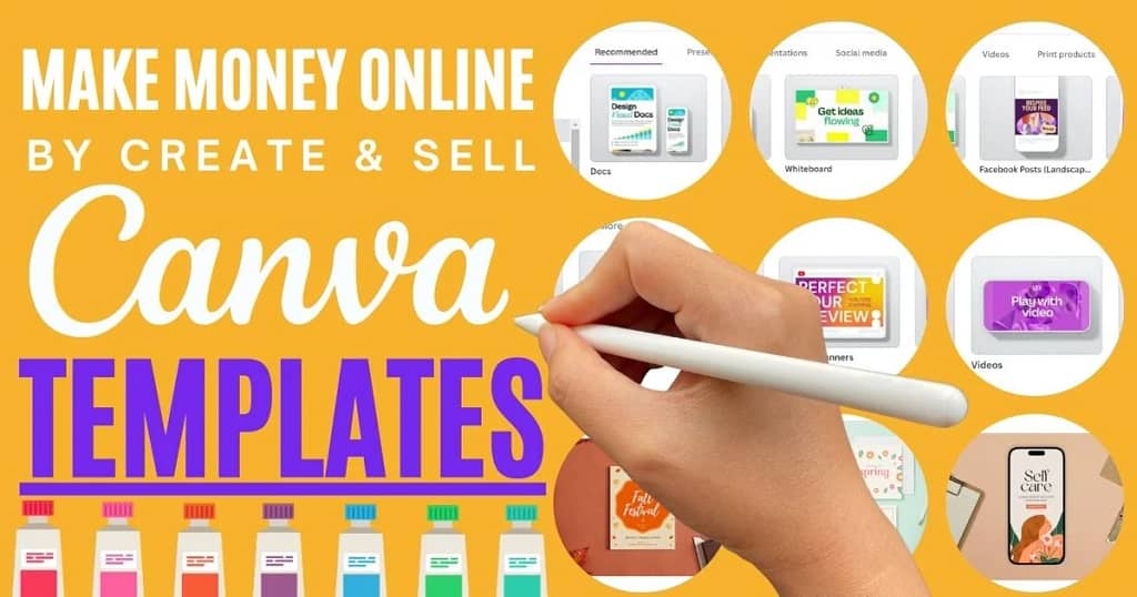 Make Money Online With Canva by create and sell canva templates make money online with canva template