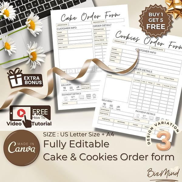 cookies order form template, bakery order form template